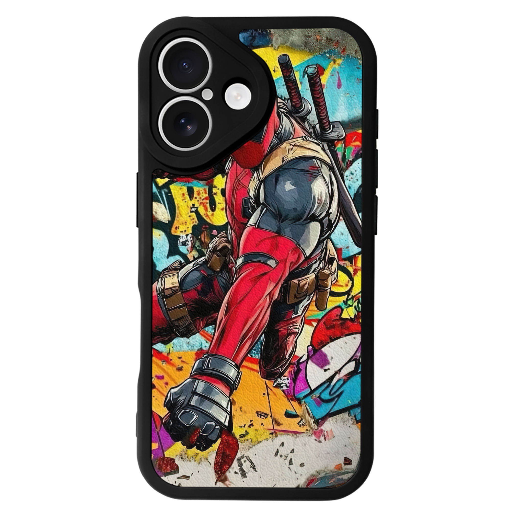（画像用） Deadpool デッドプール 【iPhone 16シリーズ対応】シリコンスマホケース（レザー調） 材質：シリコン